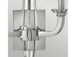 Lámpara de pared industrial nórdica de acero niquelado pulido con cristal 2 luces E14 Ascher