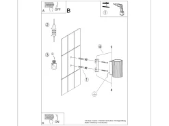 Lámpara De Pared Karbon Minimalista De Aluminio - 1 Fuentes Luminosas - L.6,5 X A.10 Cm - Gris Pardo