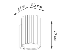 Lámpara De Pared Karbon Minimalista De Aluminio - 1 Fuentes Luminosas - L.6,5 X A.10 Cm - Gris Pardo