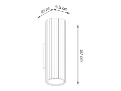 Lámpara De Pared Karbon Minimalista De Aluminio - 2 Fuentes Luminosas - L.6,5 X A.20 Cm - Blanco