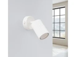 Lámpara De Pared Karbon Minimalista De Aluminio - 1 Fuentes Luminosas - L.8 X A.16 Cm - Blanco