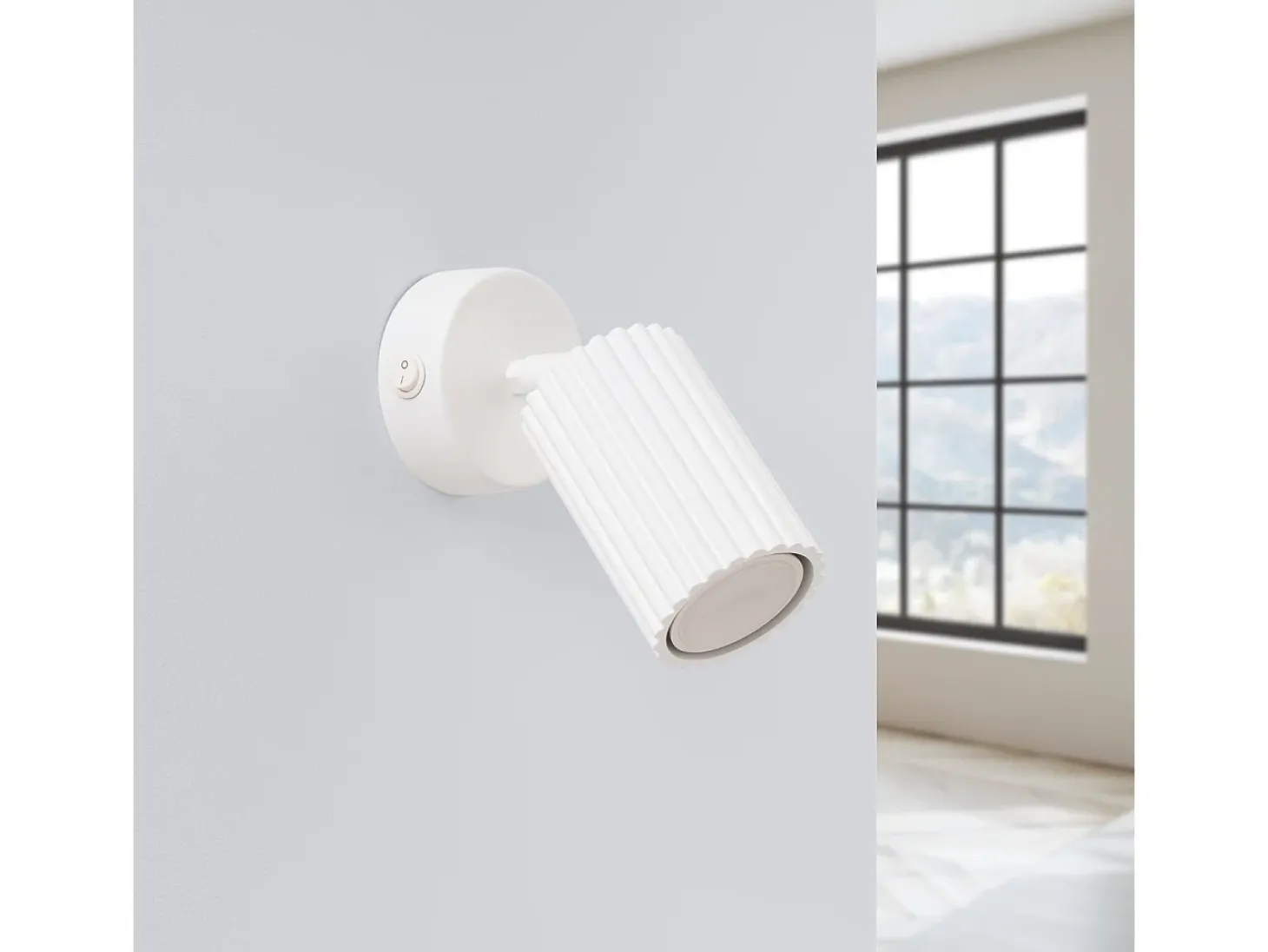 Lámpara De Pared Karbon Minimalista De Aluminio - 1 Fuentes Luminosas - L.8 X A.16 Cm - Blanco