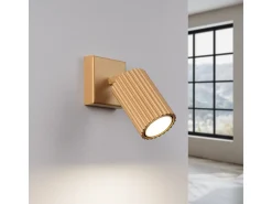 Lámpara De Pared Karbon Minimalista De Aluminio - 1 Fuentes Luminosas - L.8 X A.8 Cm - Dorado