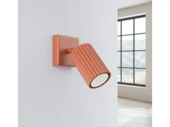 Lámpara De Pared Karbon Minimalista De Aluminio - 1 Fuentes Luminosas - L.8 X A.8 Cm - Ocre Rojo
