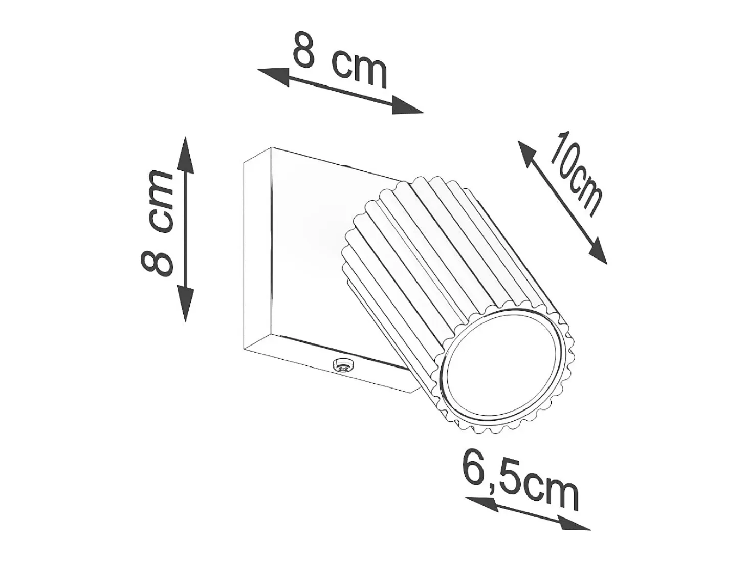 Lámpara De Pared Karbon Minimalista De Aluminio - 1 Fuentes Luminosas - L.8 X A.8 Cm - Ocre Rojo