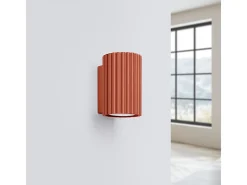 Lámpara De Pared Karbon Minimalista De Aluminio - 1 Fuentes Luminosas - L.6,5 X A.10 Cm - Ocre Rojo