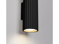Lámpara De Pared Karbon Minimalista De Aluminio - 2 Fuentes Luminosas - L.6,5 X A.30 Cm - Negro