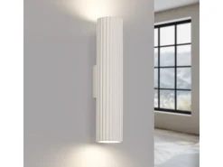Lámpara De Pared Karbon Minimalista De Aluminio - 2 Fuentes Luminosas - L.6,5 X A.30 Cm - Beige