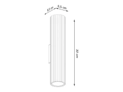 Lámpara De Pared Karbon Minimalista De Aluminio - 2 Fuentes Luminosas - L.6,5 X A.30 Cm - Beige