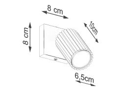 Lámpara De Pared Karbon Minimalista De Aluminio - 1 Fuentes Luminosas - L.8 X A.8 Cm - Negro
