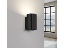 Lámpara De Pared Karbon Minimalista De Aluminio - 1 Fuentes Luminosas - L.6,5 X A.10 Cm - Negro