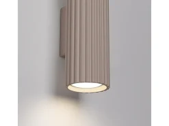 Lámpara De Pared Karbon Minimalista De Aluminio - 2 Fuentes Luminosas - L.6,5 X A.30 Cm - Gris Pardo