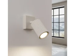 Lámpara De Pared Karbon Minimalista De Aluminio - 1 Fuentes Luminosas - L.8 X A.8 Cm - Beige