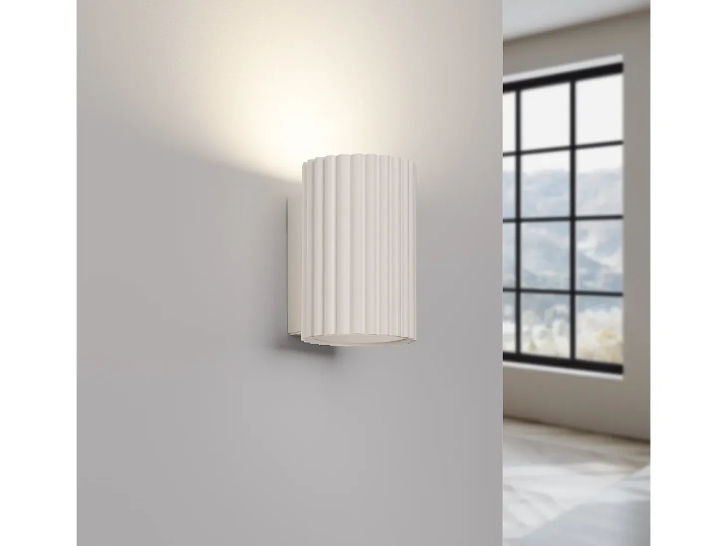 Lámpara De Pared Karbon Minimalista De Aluminio - 1 Fuentes Luminosas - L.6,5 X A.10 Cm - Beige