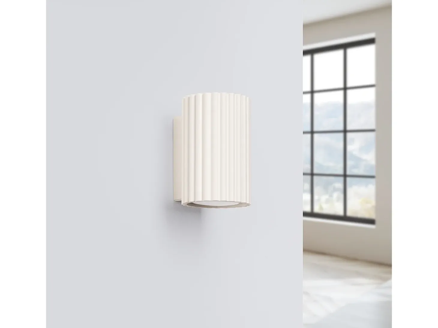 Lámpara De Pared Karbon Minimalista De Aluminio - 1 Fuentes Luminosas - L.6,5 X A.10 Cm - Beige