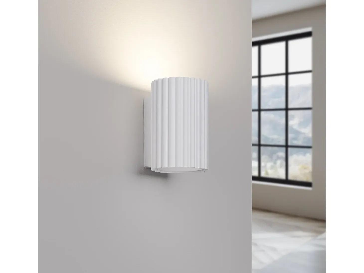 Lámpara De Pared Karbon Minimalista De Aluminio - 1 Fuentes Luminosas - L.6,5 X A.10 Cm - Blanco