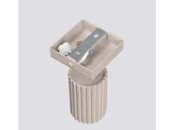 Lámpara De Pared Karbon Minimalista De Aluminio - 1 Fuentes Luminosas - L.8 X A.16 Cm - Gris Pardo