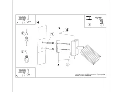 Lámpara De Pared Karbon Minimalista De Aluminio - 1 Fuentes Luminosas - L.8 X A.16 Cm - Gris Pardo