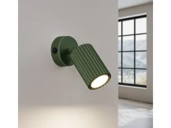 Lámpara De Pared Karbon Minimalista De Aluminio - 1 Fuentes Luminosas - L.8 X A.16 Cm - Verde Oliva