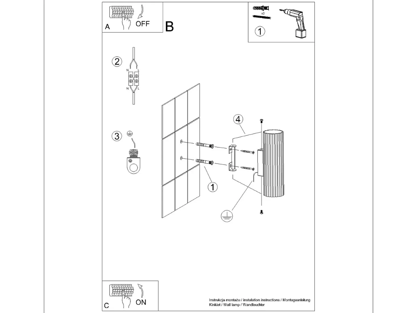 Lámpara De Pared Karbon Minimalista De Aluminio - 2 Fuentes Luminosas - L.6,5 X A.20 Cm - Ocre Rojo