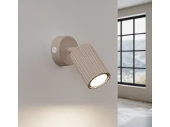 Lámpara De Pared Karbon Minimalista De Aluminio - 1 Fuentes Luminosas - L.8 X A.16 Cm - Gris Pardo
