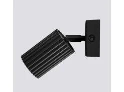 Lámpara De Pared Karbon Minimalista De Aluminio - 1 Fuentes Luminosas - L.8 X A.16 Cm - Negro
