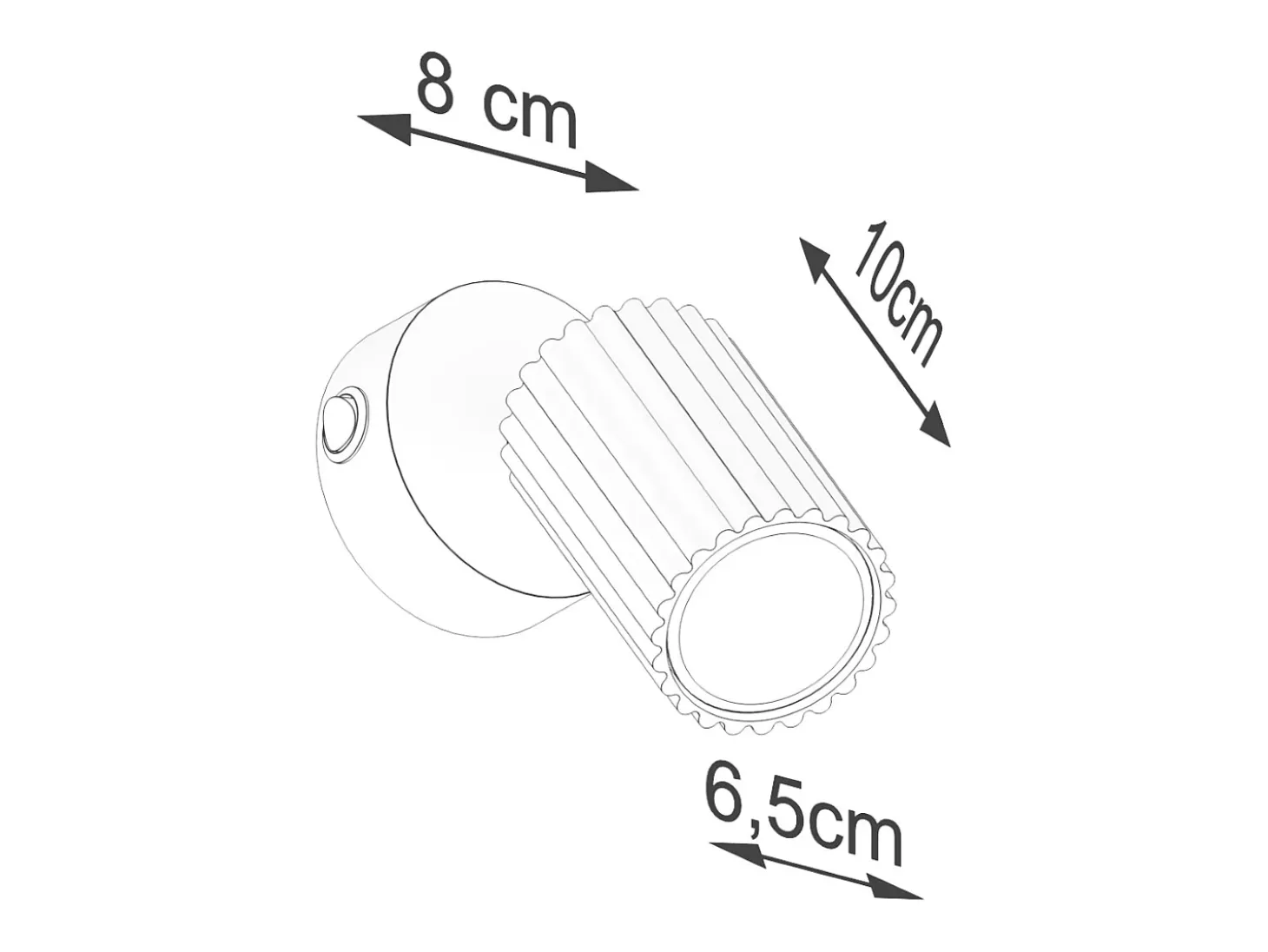 Lámpara De Pared Karbon Minimalista De Aluminio - 1 Fuentes Luminosas - L.8 X A.16 Cm - Negro