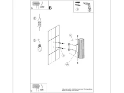 Lámpara De Pared Karbon Minimalista De Aluminio - 2 Fuentes Luminosas - L.6,5 X A.20 Cm - Gris Pardo