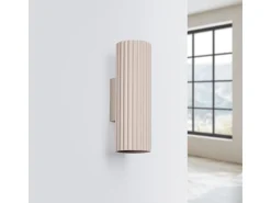 Lámpara De Pared Karbon Minimalista De Aluminio - 2 Fuentes Luminosas - L.6,5 X A.20 Cm - Gris Pardo