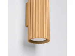 Lámpara De Pared Karbon Minimalista De Aluminio - 2 Fuentes Luminosas - L.6,5 X A.30 Cm - Dorado