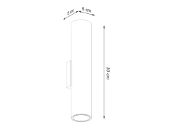 Lámpara De Pared Lagos Desván De Acero - 2 Fuentes Luminosas - L.6 X A.30 Cm - Ocre Rojo