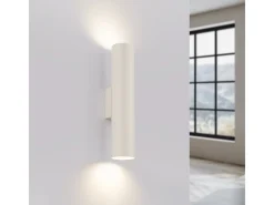 Lámpara De Pared Lagos Desván De Acero - 2 Fuentes Luminosas - L.6 X A.30 Cm - Beige