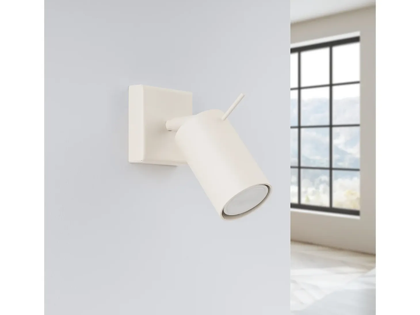 Lámpara De Pared Lagos Moderno De Acero - 1 Fuentes Luminosas - L.8 X A.8 Cm - Beige