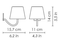 Lámpara de pared LED blanca Poldina recargable y regulable con batería de hasta 12 horas