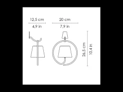 Lámpara de pared LED con gancho Poldina Corten recargable y regulable con batería hasta 12 horas