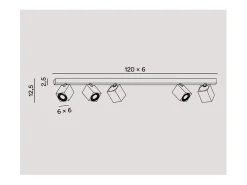 Lámpara de pared LED ODDY orientable cuadrada negra 5xGu10 Perenz