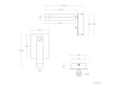 Lámpara de Pared LED 2.5W Cuadrada Aluminio con Puerto USB Gazny Negro Mate
