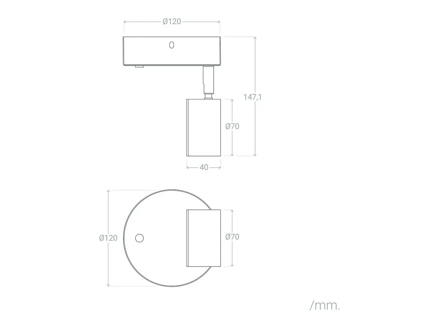 Lámpara de Pared LED 5W Metal con Interruptor Serifos Negro