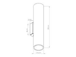Lámpara de pared Lino moderno de madera/acero - 2 fuentes luminosas - L.6 x A.30 cm - madera natural/blanco