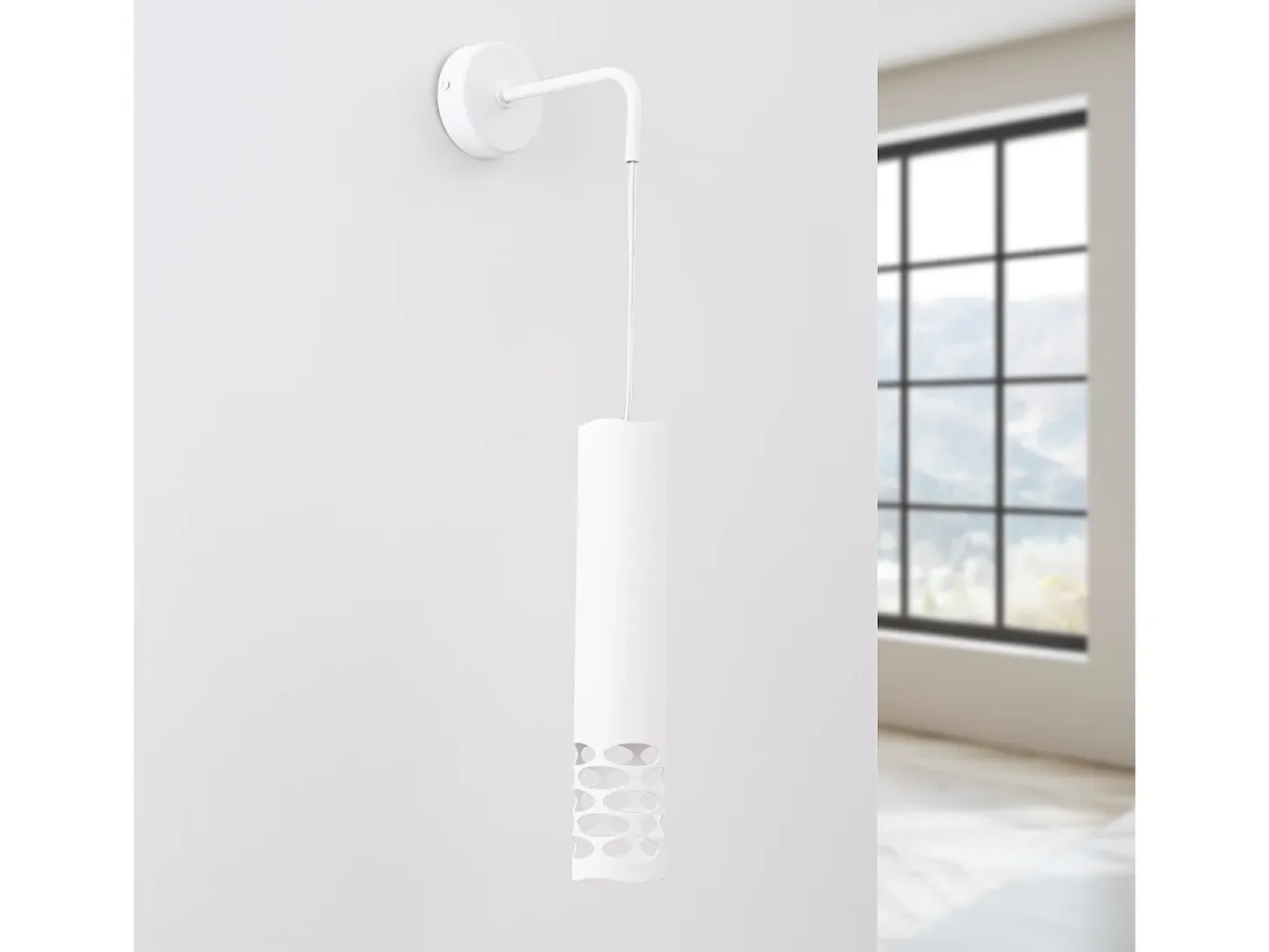 Lámpara De Pared Liro Moderno De Acero - 1 Fuentes Luminosas - L.8 X A.10 Cm - Blanco
