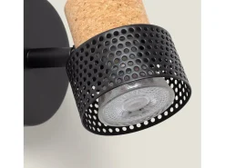 Lámpara de Pared Metal y Corcho Liksy Negro