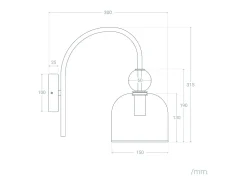 Lámpara de Pared Metal y Cristal Baudelaire Rosa
