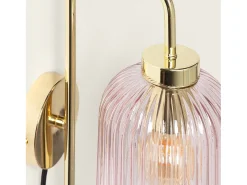 Lámpara de Pared Metal y Cristal Belino Rosa