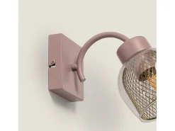 Lámpara de Pared Metal y Cristal Aziel Rosa Maquillaje