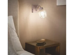 Lámpara de Pared Metal y Cristal Aziel Rosa Maquillaje