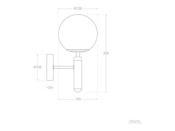 Lámpara de Pared Metal y Cristal Oto Dorado