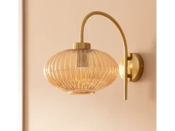 Lámpara de Pared Metal y Cristal Basile Ámbar