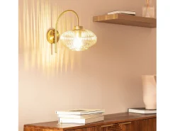 Lámpara de Pared Metal y Cristal Basile Ámbar