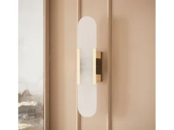 Lámpara de Pared Metal y Mármol Nandra Dorado