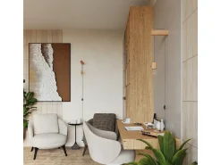 Lámpara De Pared Nimbi Desván De Madera - 1 Fuentes Luminosas - L.6 X A.55 Cm - Madera Natural/Blanco/Negro